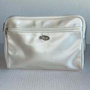 Chloe’ Cream Satiny Exterior Cosmetic Bag